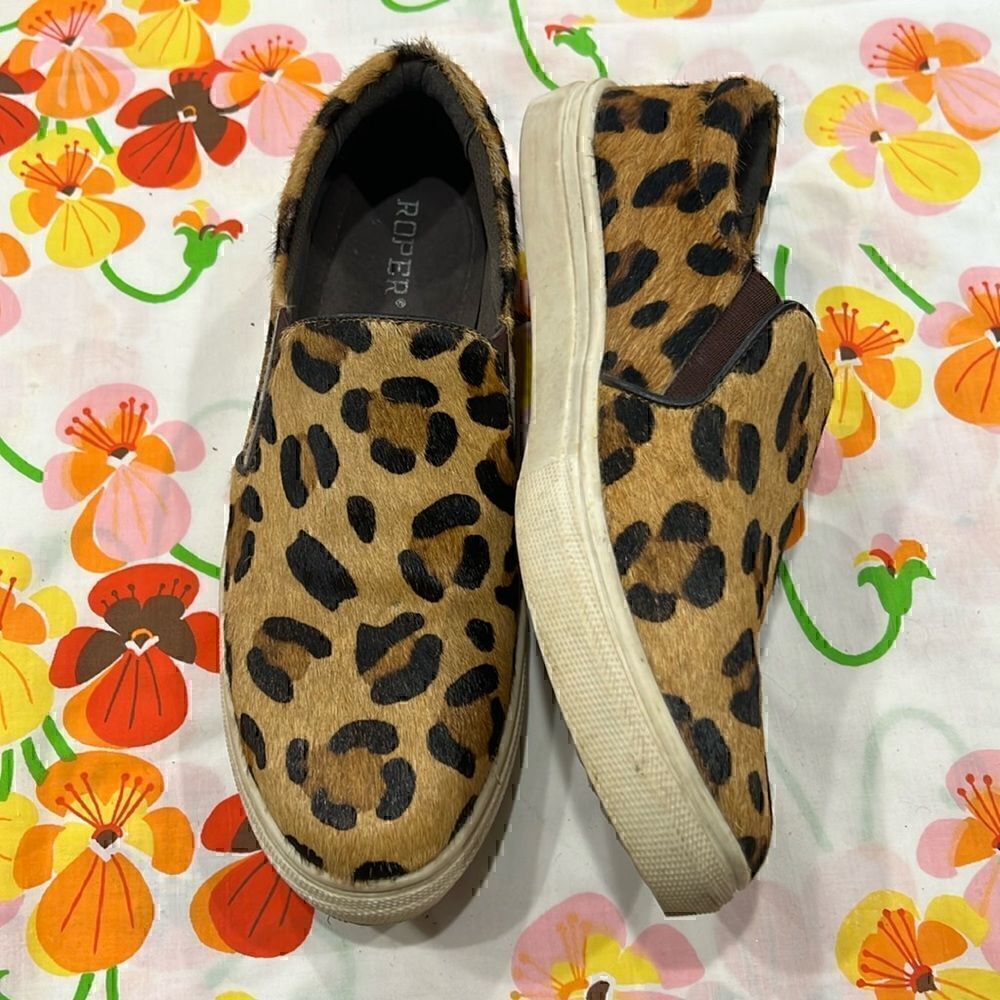Roper Cheetah Leopard Print Hair On Slides - 9